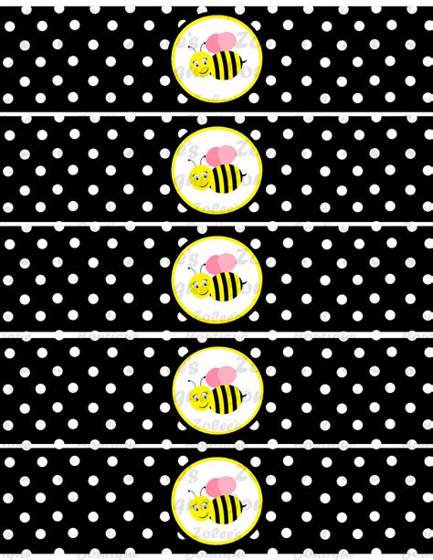bumble bee theme black printable party package dream party