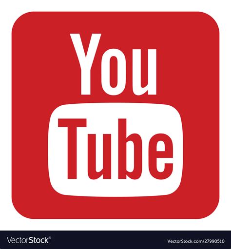 youtube logo icon royalty  vector image vectorstock