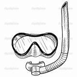 Snorkel Snorkeling Scuba Presa Navigante Attrezzo Usando Goggles Doodle Swimmer Masks Dive sketch template