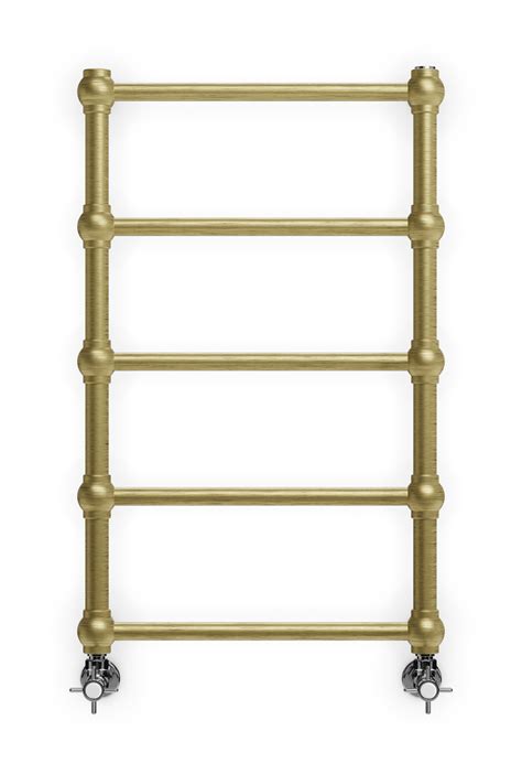 terma retro heated towel rail mm  mm brushed brass