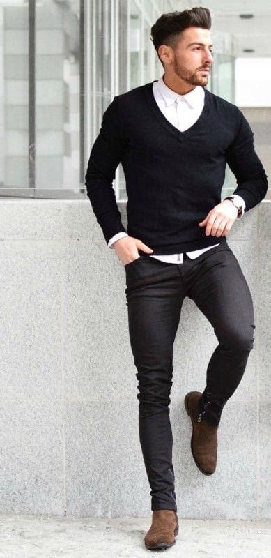 black jeans outfits  men ways  wear black jeans guys