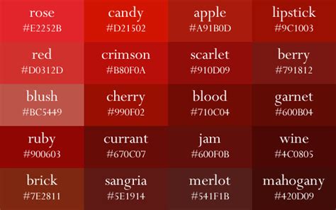 color names   gradient order album  imgur red color names