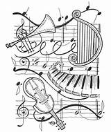 Coloring Music Piano Coloriage Pages Musique Harp Violin Trumpet Therapy Musical Instrument Mandala Instruments Adulte Notes Color Adult Trompette Harpe sketch template