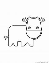 Cow Stencil Cute Coloring Baby Pages Printable Print sketch template