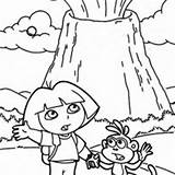 Volcano Dora Erupting Coloring Netart sketch template