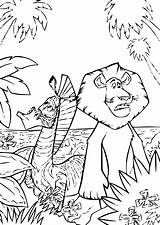 Madagascar Coloring Pages Color Kids Characters Simple Print Children sketch template