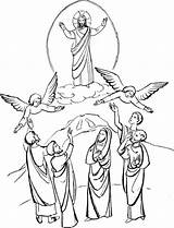 Ascension Himmelfahrt Christi Kte Ascensione Gesù Sermons Colorier Religiocando Colour Lanot Malen sketch template
