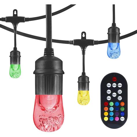 enbrighten  bulb  ft outdoorindoor classic color changing led string lights  remote