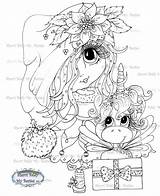 Magical Winter Besties Unicorn Digi Sherri Baldy Stamp Instant Gift Artist sketch template