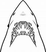 Jaws Line Tiburón Ripped Mandíbula Tiburon Pyrography Dragoart Stencils Mandibula Sharks Tocolor sketch template