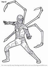 Spider Avengers Iron Infinity War Draw Drawing Coloring Pages Spiderman Step Marvel Man Sketch Tutorials Mewarnai Drawingtutorials101 Lego Learn Superheroes sketch template