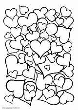 Coloring Hearts Pages Sheet Printable Many Heart Print Templates Holiday Find sketch template