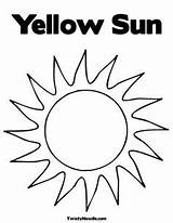 Yellow Coloring Sun Pages Toddlers Printable Color Moon Stars Sheet Sheets Printables Colouring Colour Kids Twistynoodle Template Category Other Preschoolers sketch template