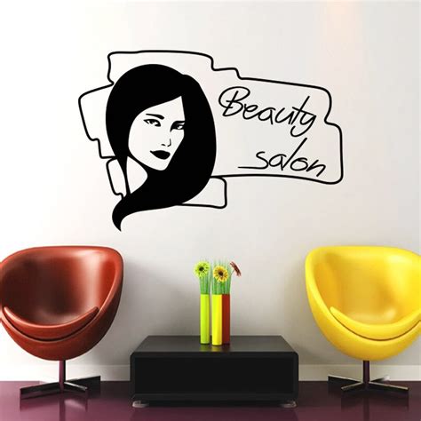 Beauty Salon Sign Wall Decal Removable Vinyl Girl Hair Hairdressing