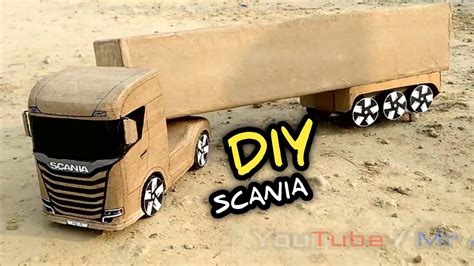 diy cardboard rc truck amazing scania container rc truck youtube