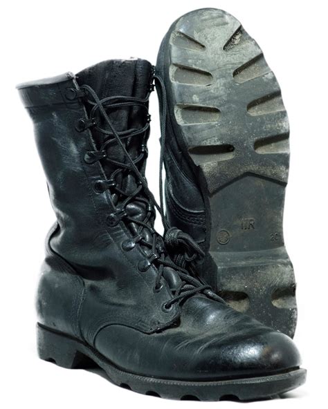 genuine army surplus black leather lace  boots high leg surplus lost