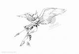 Coloring Pages Hawkgirl Drawing Hand Kids Printable sketch template
