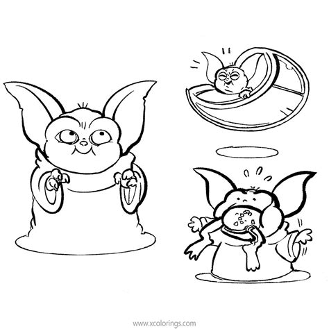 baby yoda outline coloring pages xcoloringscom