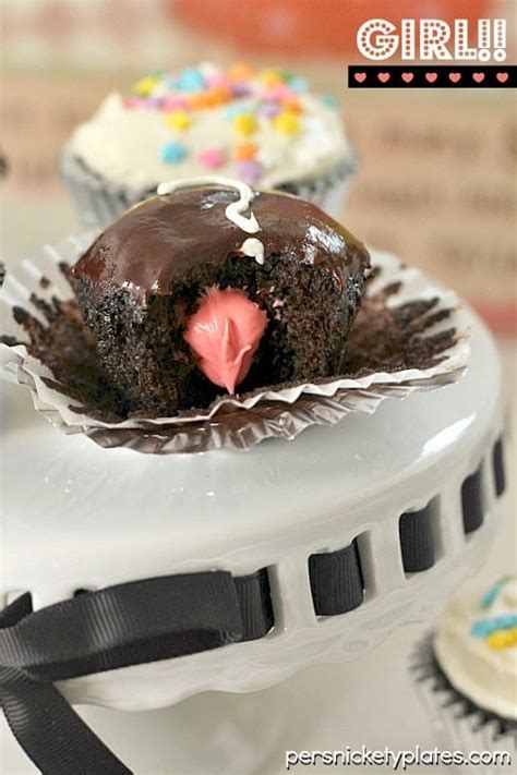 it s a {dark chocolate gender reveal cupcakes