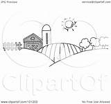 Farm Coloring Hills Rolling Land Outline Clipart Silo Illustration Pages Royalty Rf Toon Hit Farmland Designlooter 2021 Colouring Template Colourin sketch template