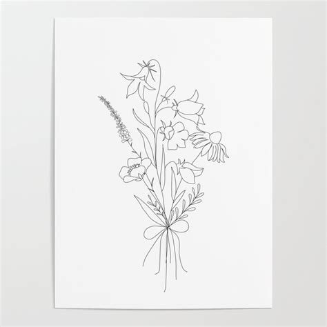 small wildflowers minimalist  art poster  nadja