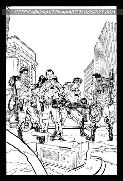 ghostbusters bw  fabiomantovani super coloring pages geek art