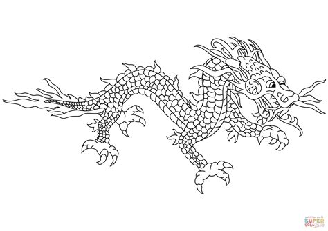 simple chinese dragon coloring pages