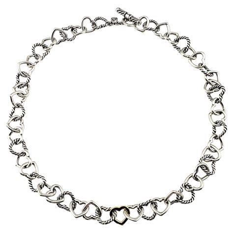 david yurman silver gold link necklace at 1stdibs