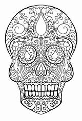 Coloring Pages Skull Muertos Dia Los El Dead Skeleton Color Adult Head Adults Dias Kids Printable Sugar Coloriage Colouring Mandala sketch template