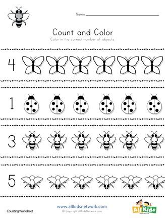 bug find  count worksheets  kids network bugs preschool preschool