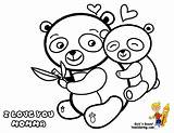 Panda Coloring Pages Baby Cute Mothers Printable Kids Mom Red Print Drawing Happy Mother Giant Sheets Pandas Color Bear Mama sketch template