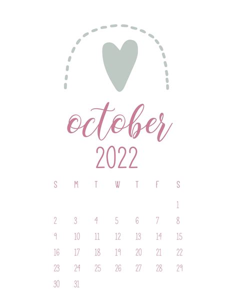 calendar october  printable cute academic calendar