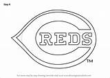 Reds Cincinnati Logo Draw Drawing Step Tutorials Mlb sketch template