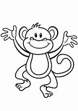 Coloring Monkeys Pages Kids Printable Animals sketch template