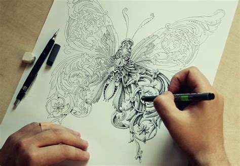 simply creative intricate insect drawings  alex konahin