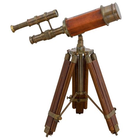 dubbele telescoop telescoop verrekijker messing met houten driepoot antiek stijl ebay