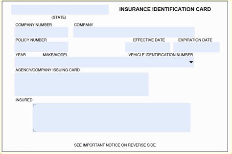 auto insurance card template    insurance card template
