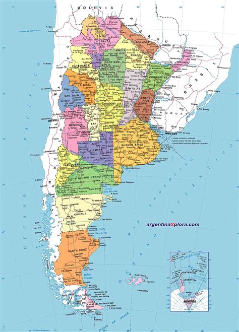 mapa de argentina division politica