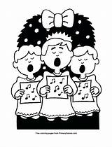 Coloring Pages Carolers Getcolorings Book sketch template