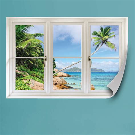 tropical beach seychelles instant window wall decal shop fathead
