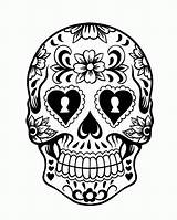 Skull Coloring Dead Sugar Pages Printable Easy Grateful Skulls Drawings Muertos Los Dia Drawing Colouring Mask Bones Mexican Bears Cool sketch template