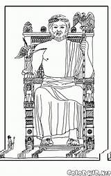 Zeus Estatua Babilonia Kolorowanka Artemide Jardines Zeusa Tempio Wonders Coloriage Colgantes Statua Babylon Coloso Colorkid Weltwunder Posąg Piramidi Rodas Maravillas sketch template