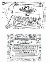 Typewriter Mycupofretro sketch template