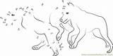 Wolves Two Running Wolf Dots Connect Dot Printable sketch template