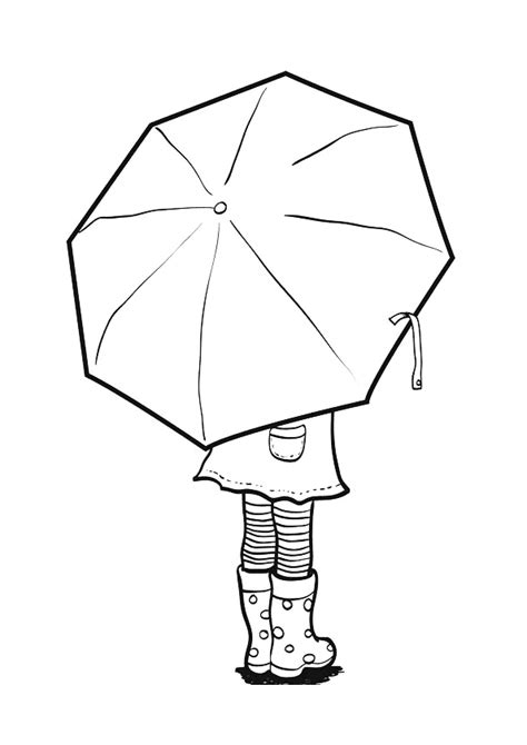 girl holding  umbrella spring coloring page  crochet art