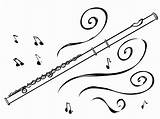 Flute Clipart Drawing Choose Board Drawings Notes Music sketch template