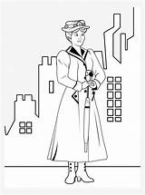 Poppins Mary Coloring Coloriage Marry Pngkey sketch template