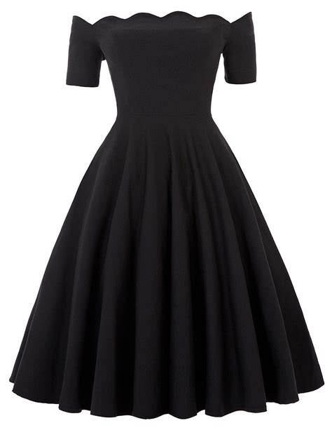 Off Shoulder Dress Audrey Hepburn Vestidos Vintage 50s 60s Rockabilly