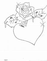 Drawing Rose Heart Roses Drawings Graffiti Pencil Easy Draw Cross Jesus Holding Flowers Anime Hearts Brazil Hand Puffy Cute 3d sketch template