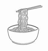 Vector Noodles Coloring Ramen Noodle Cartoon Similar sketch template